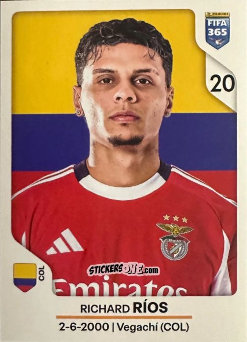 Cromo Richard Ríos - Fifa 365 2026 n. 376 - Panini