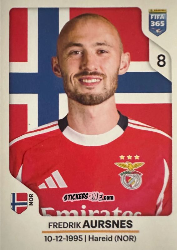 Cromo Fredrik Aursnes - Fifa 365 2026 n. 377 - Panini