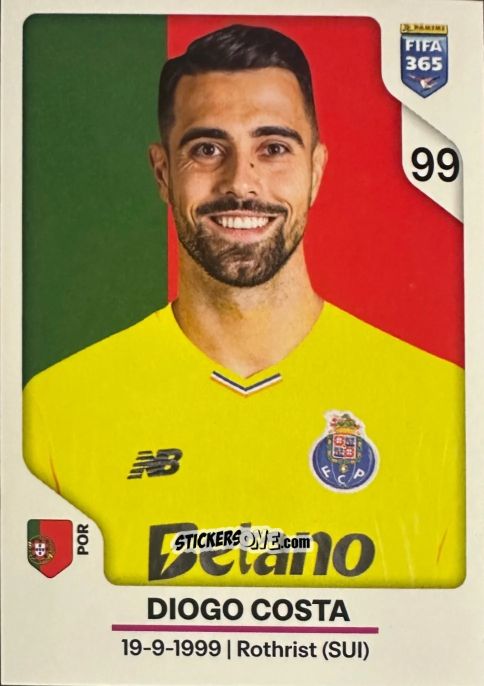 Cromo Diogo Costa - Fifa 365 2026 n. 387 - Panini