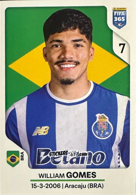 Cromo William Gomes - Fifa 365 2026 n. 398 - Panini