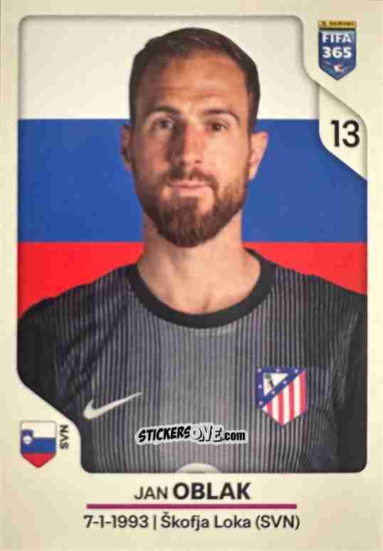 Sticker Jan Oblak - Fifa 365 2026 n. 441 - Panini