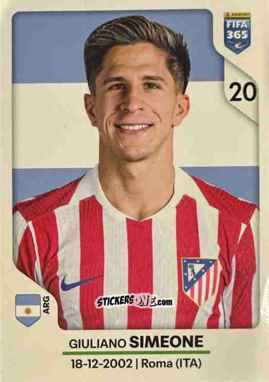 Sticker Giuliano Simeone - Fifa 365 2026 n. 452 - Panini
