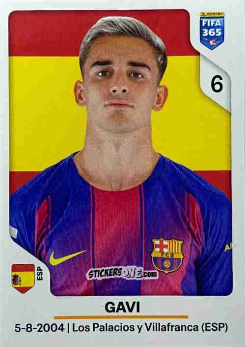 Sticker Gavi - Fifa 365 2026 n. 485 - Panini