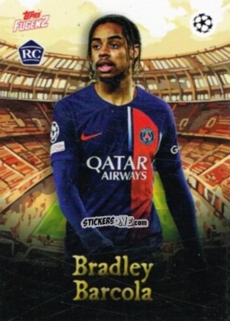 Sticker Bradley Barcola - Fugenz Uefa Club Competitions 2023-2024 n. 21 - Topps