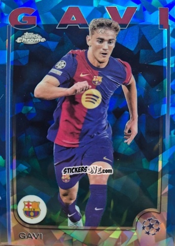 Sticker Gavi - Chrome Uefa Club Competitions Sapphire Edition 2024-2025 n. 6 - Topps