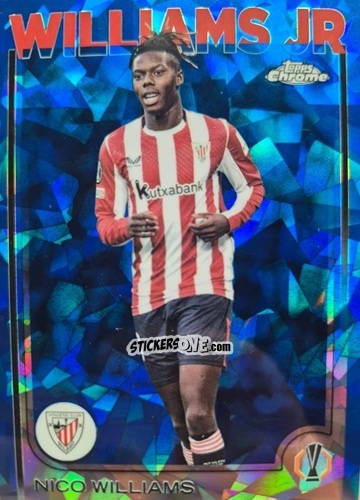 Figurina Nico Williams - Chrome Uefa Club Competitions Sapphire Edition 2024-2025 n. 28 - Topps