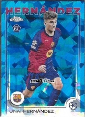 Figurina Unai Hernández - Chrome Uefa Club Competitions Sapphire Edition 2024-2025 n. 52 - Topps