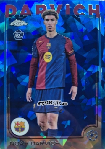 Sticker Noah Darvich - Chrome Uefa Club Competitions Sapphire Edition 2024-2025 n. 148 - Topps