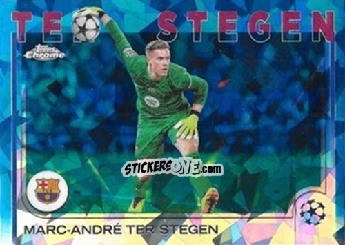 Figurina Marc-Andrè Ter Stegen - Chrome Uefa Club Competitions Sapphire Edition 2024-2025 n. 153 - Topps