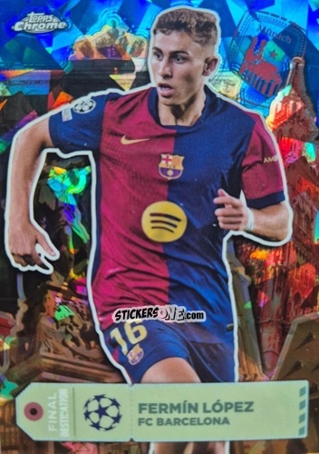 Figurina Fermín López - Chrome Uefa Club Competitions Sapphire Edition 2024-2025 n. FD-30 - Topps