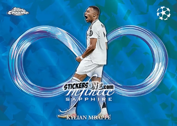Sticker Kylian Mbappé - Chrome Uefa Club Competitions Sapphire Edition 2024-2025 n. IS-9 - Topps