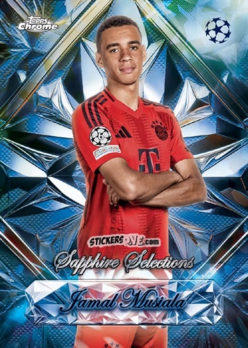 Cromo Jamal Musiala - Chrome Uefa Club Competitions Sapphire Edition 2024-2025 n. SS-16 - Topps