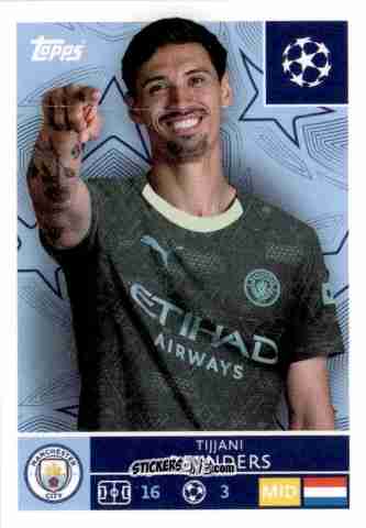 Sticker Tijjani Reijnders - UEFA Champions League 2025-2026
 n. 308 - Topps