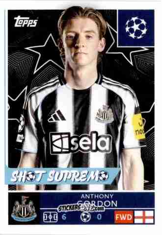 Sticker Anthony Gordon - UEFA Champions League 2025-2026
 n. 323 - Topps