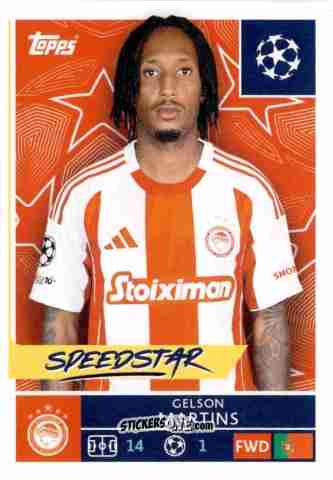 Figurina Gelson Martins - UEFA Champions League 2025-2026
 n. 339 - Topps