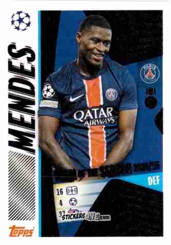 Sticker Nuno Mendes - UEFA Champions League 2025-2026
 n. 8 - Topps