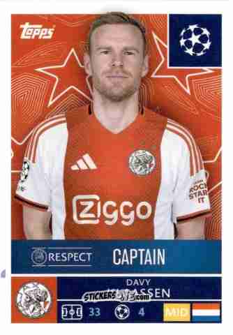 Figurina Davy Klaassen - UEFA Champions League 2025-2026
 n. 43 - Topps