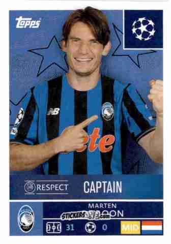 Sticker Marten de Roon - UEFA Champions League 2025-2026
 n. 85 - Topps