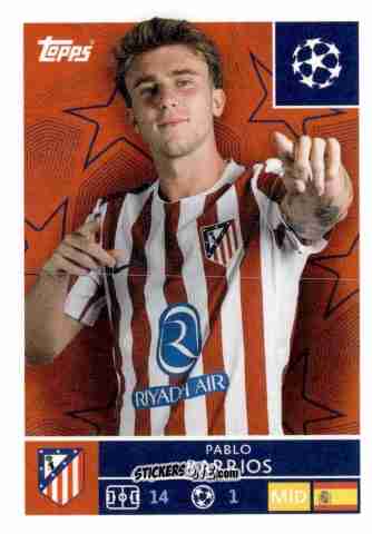 Sticker Pablo Barrios - UEFA Champions League 2025-2026
 n. 122 - Topps