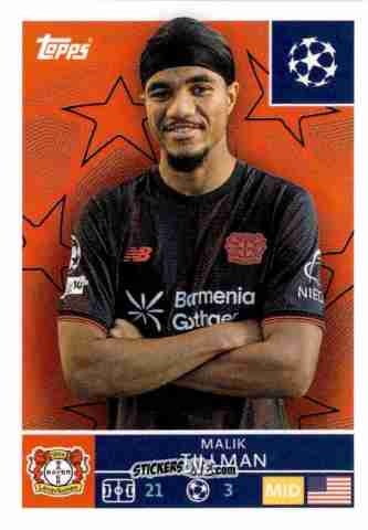 Sticker Malik Tillman - UEFA Champions League 2025-2026
 n. 136 - Topps