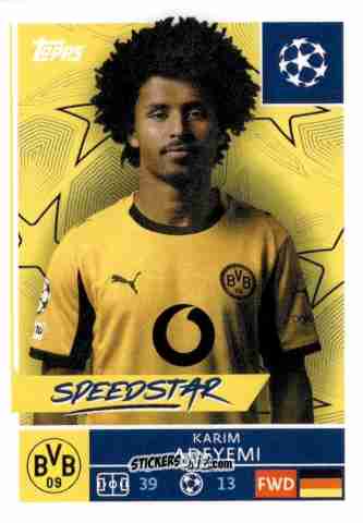 Sticker Karim Adeyemi - UEFA Champions League 2025-2026
 n. 153 - Topps