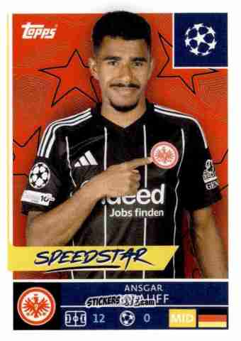 Sticker Ansgar Knauff - UEFA Champions League 2025-2026
 n. 176 - Topps