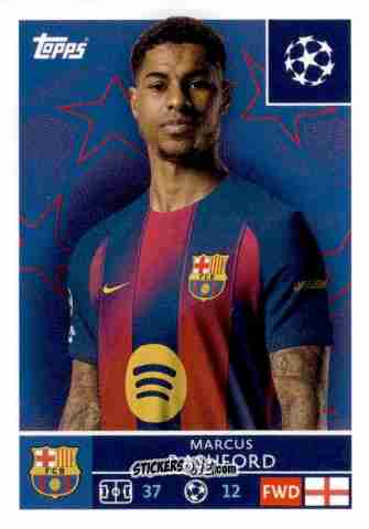 Sticker Marcus Rashford - UEFA Champions League 2025-2026
 n. 195 - Topps