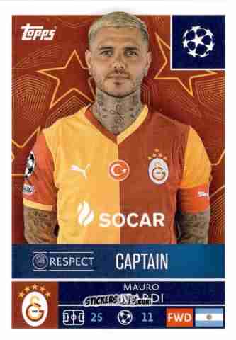 Figurina Mauro Icardi - UEFA Champions League 2025-2026
 n. 225 - Topps