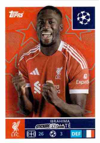 Sticker Ibrahima Konate - UEFA Champions League 2025-2026
 n. 256 - Topps