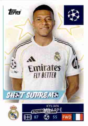 Sticker Kylian Mbáppe - UEFA Champions League 2025-2026
 n. 394 - Topps