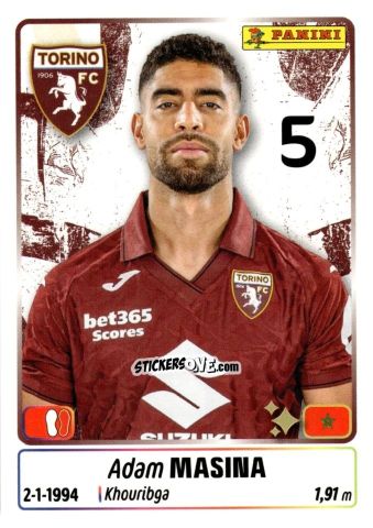 Sticker Adam Masina - Calciatori 2025-2026 n. 447 - Panini