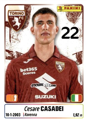 Sticker Cesare Casadei - Calciatori 2025-2026 n. 451 - Panini