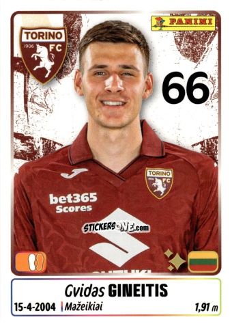 Sticker Gvidas Gineitis - Calciatori 2025-2026 n. 454 - Panini