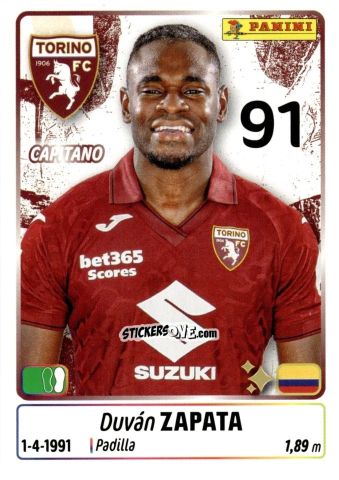 Cromo Duvan Zapata - Calciatori 2025-2026 n. 460 - Panini