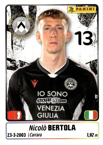 Cromo Nicolò Bertola - Calciatori 2025-2026 n. 466 - Panini