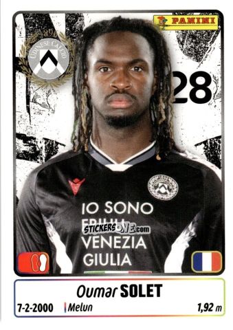 Cromo Oumar Solet - Calciatori 2025-2026 n. 468 - Panini