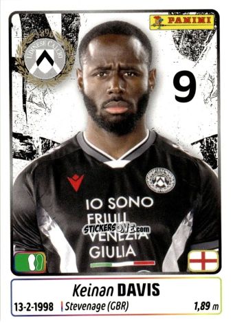 Sticker Keinan Davis - Calciatori 2025-2026 n. 482 - Panini