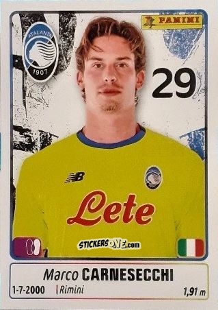 Sticker Marco Carnesecchi - Calciatori 2025-2026 n. 45 - Panini