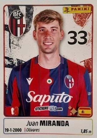 Sticker Juan Miranda - Calciatori 2025-2026 n. 71 - Panini