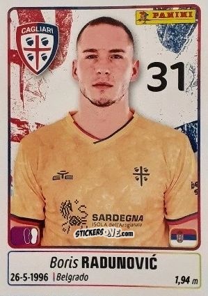 Cromo Boris Radunovic - Calciatori 2025-2026 n. 90 - Panini