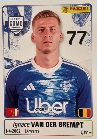 Sticker Ignace van der Brempt - Calciatori 2025-2026 n. 115 - Panini