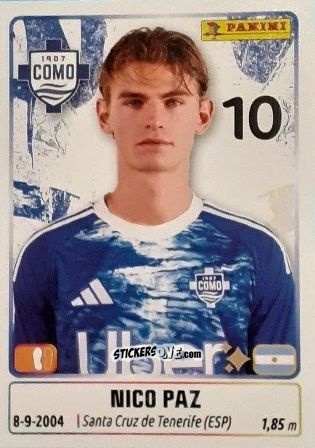 Sticker Nico Paz - Calciatori 2025-2026 n. 124 - Panini