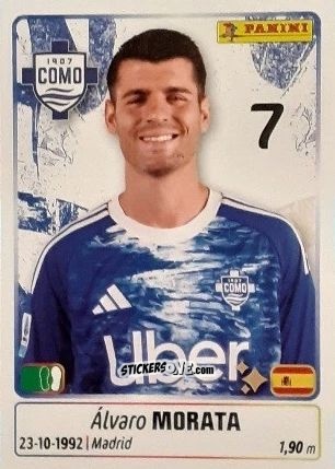 Figurina Alvaro Morata - Calciatori 2025-2026 n. 129 - Panini