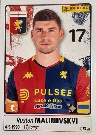 Sticker Ruslan Malinovskyi - Calciatori 2025-2026 n. 187 - Panini