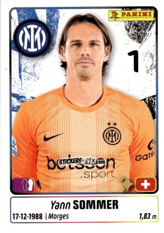 Figurina Yann Sommer - Calciatori 2025-2026 n. 221 - Panini