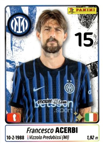 Figurina Francesco Acerbi - Calciatori 2025-2026 n. 224 - Panini