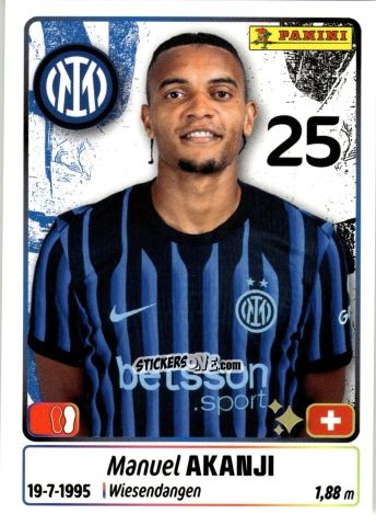 Figurina Manuel Akanji - Calciatori 2025-2026 n. 225 - Panini