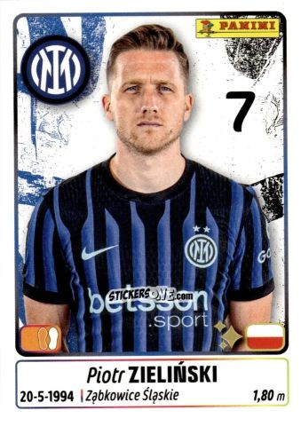 Cromo Piotr Zielinski - Calciatori 2025-2026 n. 233 - Panini