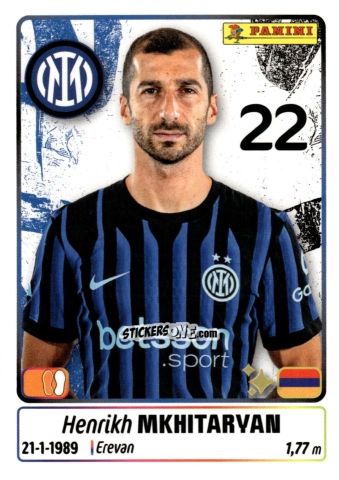 Cromo Henrikh Mkhitaryan - Calciatori 2025-2026 n. 236 - Panini