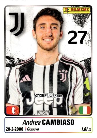 Cromo Andrea Cambiaso - Calciatori 2025-2026 n. 245 - Panini